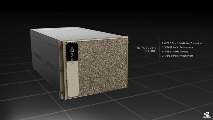 DGX H100 nutzt acht Beschleuniger. (Bild: Nvidia)