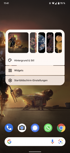 Nutzer können den Hintergrund direkt im Menü aussuchen. (Screenshot: Tobias Költzsch/Golem.de)