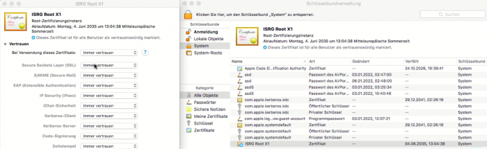 Jetzt wird dem Zertifikat für alle Anwendungen, also Browser, Betriebssystem etc. immer vertraut. (Screenshot: Udo Pütz)