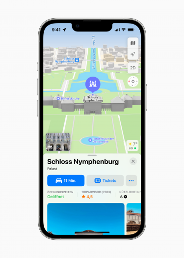 3D-Ansicht von Sehenswürdigkeiten in Apple Karten (Bild: Apple)