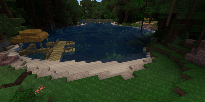 Minecraft mit regulärer Optik (Rechteinhaber: Microsoft, Screenshot: Golem.de)