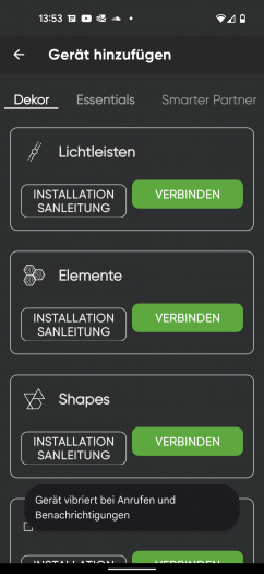 Innerhalb der App können wir neue Installationen verwalten. (Screenshot: Oliver Nickel/Golem.de)