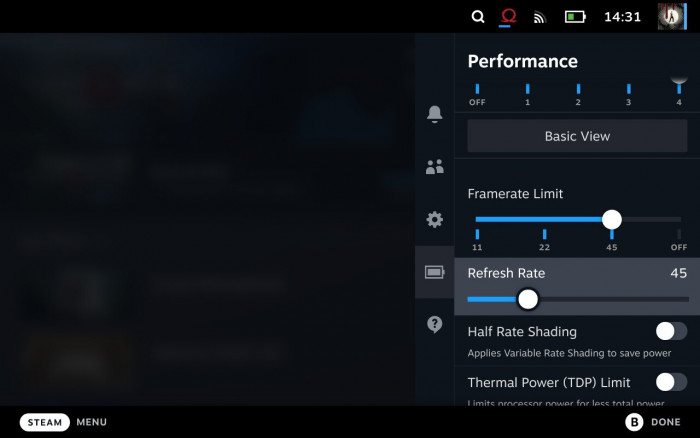 ... alles drüber ist stufenlos in 1-Hz-Schritten ... (Screenshot: Golem.de)