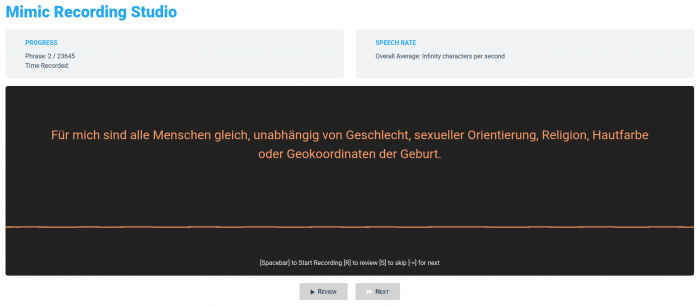 Die Weboberfl&auml;che von Mimic-Recording-Studio (Screenshot: Thorsten M&uuml;ller)