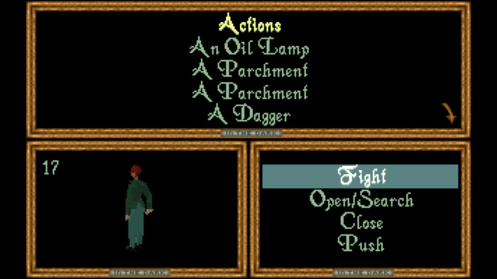 Per Knopfdruck wählt man zwischen seinen bereits eingesammelten Gegenständen oder der Aktion, die man anschließend per Tastendruck ausführen möchte. (Bild: Infogrames / Screenshot: Medienagentur Plassma)