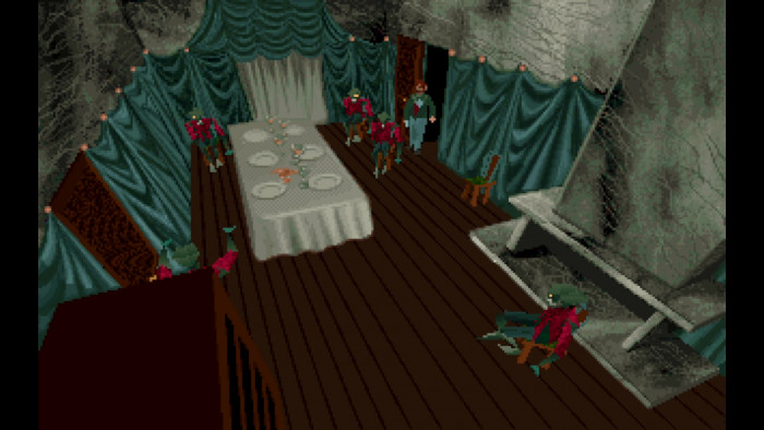 Jetzt bloß keinen Fehler machen: Sobald man seinen ersten Schuss abgibt, wachen alle purpurnen Kreaturen auf und wollen sich am Spieler vergreifen. (Bild: Infogrames / Screenshot: Medienagentur Plassma)