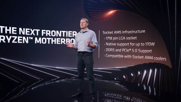 Der Sockel AM5 bringt DDR5, PCIe Gen5 und 170W PPT. (Bild: AMD)