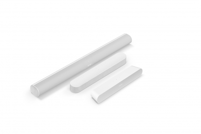 Die Sonos-Soundbars im Größenvergleich: Arc, Beam und Ray (Bild: Sonos)