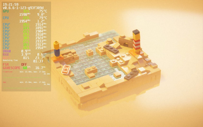 Lego Builder's Journey mit hohen Details und B-FSR (Rechte: Light Brick Studio, Screenshot: Golem.de)