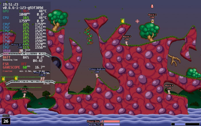 Worms Armageddon mit D3D9 (Rechte: Team 17, Screenshot: Golem.de)