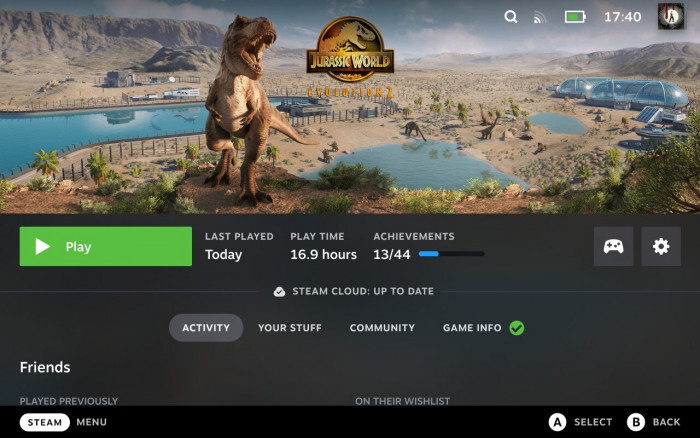 Jurassic World Evolution 2 ist von Valve verifiziert, ... (Bild: Golem.de)