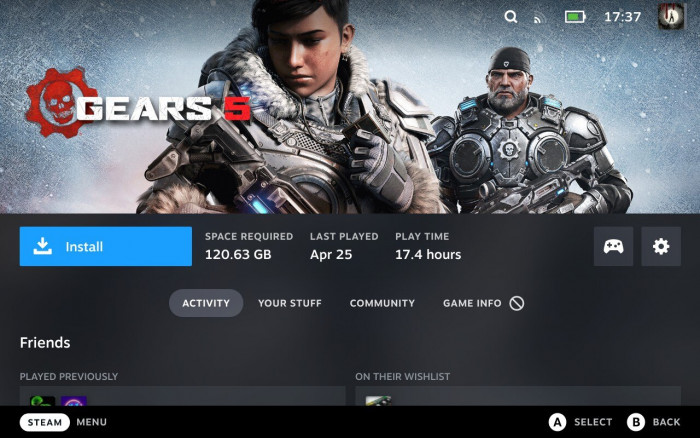 ... wohingegen Gears 5 laut Valve nicht unterstützt wird ... (Bild: Golem.de)