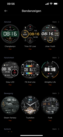 Die Auswahl an schönen Zifferblättern ist groß. (Bild: Xiaomi/Screenshot: Golem.de)