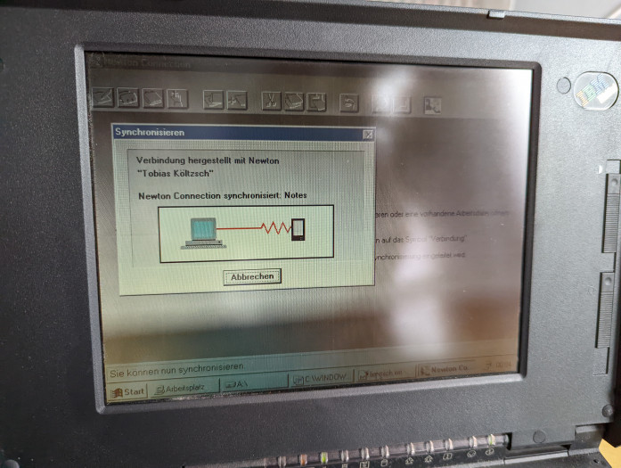 Der PC-Bildschirm während der erfolgreichen Synchronisierung (Bild: Martin Wolf/Golem.de)