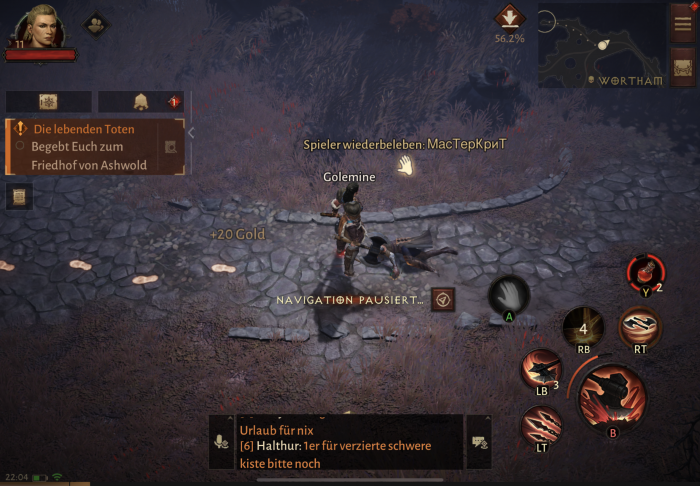 Hier beleben wir einen anderen Spieler neu. (Bild: Blizzard / Screenshot: Golem.de)