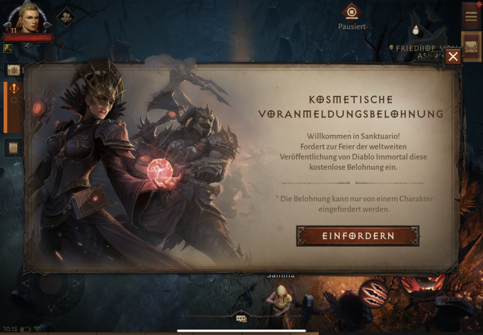 Was bitte ist eine &quot;kosmetische Voranmeldungsbelohnung&quot;? (Bild: Blizzard / Screenshot: Golem.de)