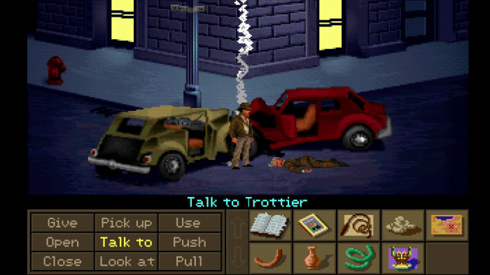 Eine Verfolgungsjagd endet mit einem Autounfall - zum Glück ohne großen Personenschaden. (Quelle: Lucasarts/Medienagentur Plassma)