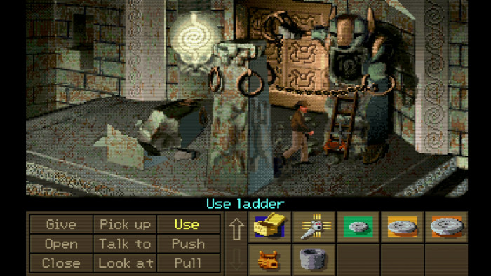 Diese massive Tür lässt sich nur mit Hilfe eines mechanischen Roboters und einer schweren Eisenkette öffnen. (Quelle: Lucasarts/Medienagentur Plassma)