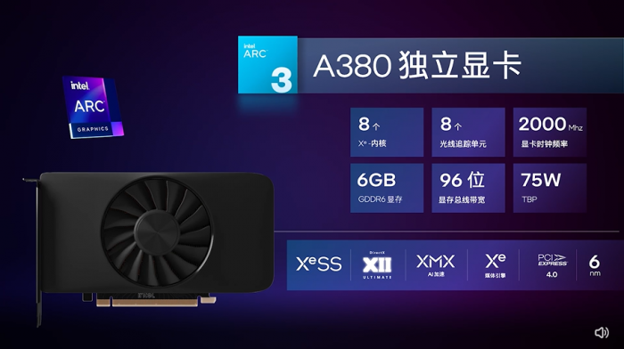 Specs der Arc A380 (Bild: Intel)
