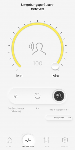 Technics-App für den EAH-A800 (Bild: Technics/Screenshot: Golem.de)