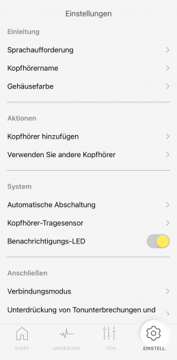 Technics-App für den EAH-A800 (Bild: Technics/Screenshot: Golem.de)
