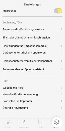 Technics-App für den EAH-A800 (Bild: Technics/Screenshot: Golem.de)