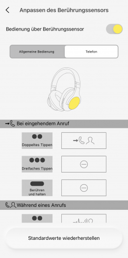 Technics-App für den EAH-A800 (Bild: Technics/Screenshot: Golem.de)