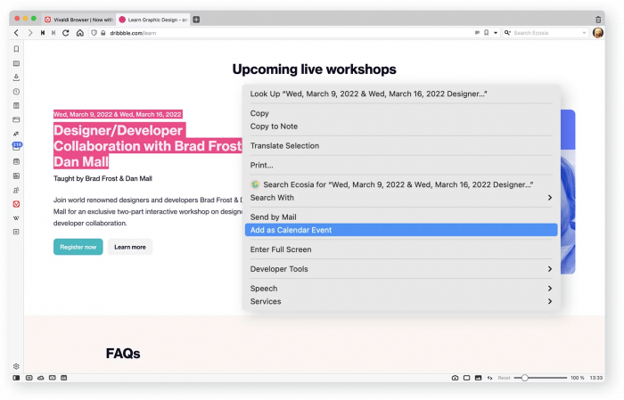 Kalender in Vivaldi (Bild: Vivaldi)
