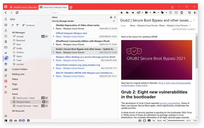 Feed-Reader in Vivaldi (Bild: Vivaldi)