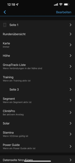 In Garmin Connect Mobile lassen sich viele Einstellungen auf dem Edge 1040 vornehmen. (Bild: Garmin/Screenshot: Golem.de)