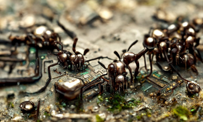 Prompt: Eine Ameisenkolonie auf einem Mainboard (Bild: Martin Wolf/Golem.de - Disco Diffusion 2022)