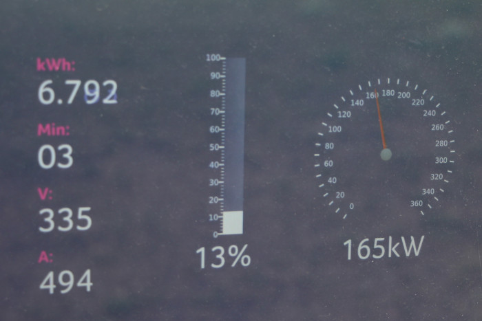 Die maximale Ladeleistung wurde bei entsprechend niedrigem Ladezustand nach gut einer Minute meist erreicht. (Foto: Friedhelm Greis/Golem.de)