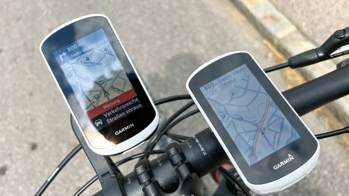 Rot schraffierte Straßen sind verkehrsreich - das gibt es nur auf dem Explore 2. (Foto: P. Steinlechner/Golem.de)