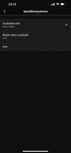 Am Gerät, aber auch in Garmin Connect haben wir mehrere GPS-Optionen. (Bild: Garmin/Screenshot: Golem.de)