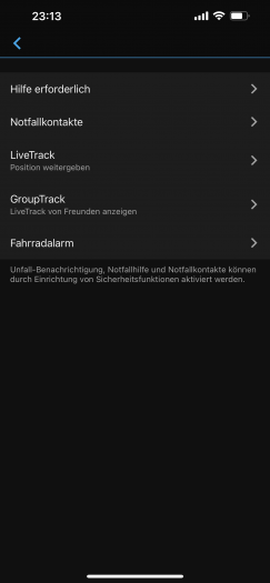 Für Notfälle und Live Track benötigt das Edge Explore 2 eine Verbindung zum Smartphone. (Bild: Garmin/Screenshot: Golem.de)