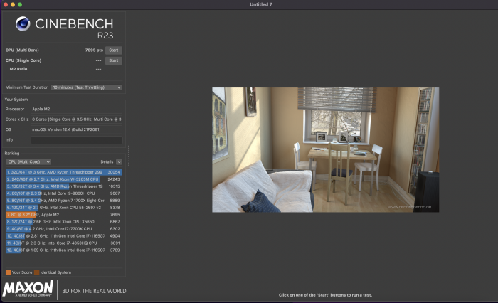 Leistung in Cinebench R23 (Bild: Oliver Nickel/Golem.de)