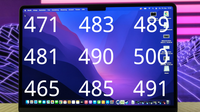 Displayhelligkeit des Macbook Air M2 (Bild: Oliver Nickel/Golem.de)