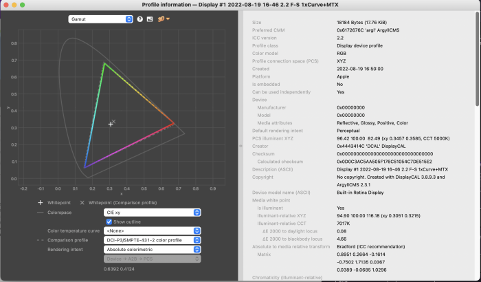 Farbraumabdeckung des Displays (Bild: Oliver Nickel/Golem.de)