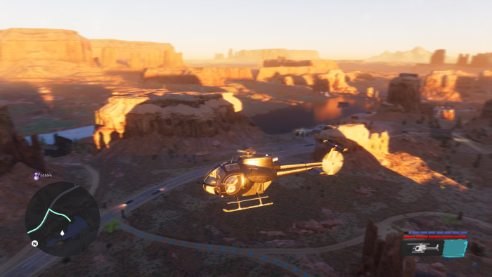 Auch mit dem Helikopter sind wir unterwegs. (Bild: Deep Silver/Screenshot: Golem.de)