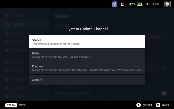 SteamOS v3.3 (Screenshot: Golem.de)