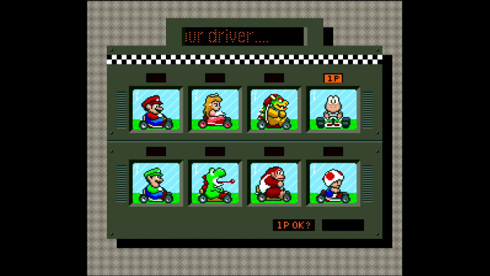 Bereits im ersten Mario Kart geben die Spieler mit den üblichen Verdächtigen Vollgas, darunter Mario, Yoshi und Prinzessin Peach. (Bild: Nintendo/Screenshot: Medienagentur Plassma)