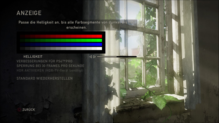 Die Remastered-Fassung hatte eher grundlegende Grafikoptionen. (Bild: Sony/Screenshot: Golem.de)