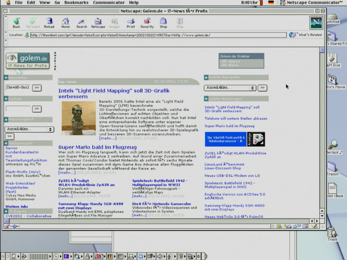 Mit theoldnet.com lassen sich archivierte Webseiten in alten Browsern ansehen. (Bild: Martin Wolf / Golem.de)