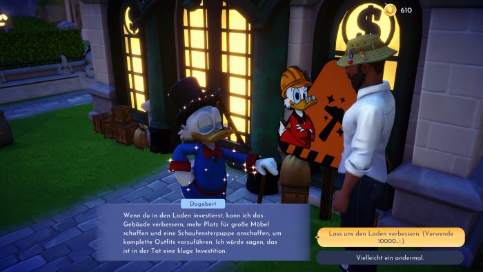 Dagobert Duck verhilft uns zu einer Immobilie - und sich zu noch mehr Gold. (Bild: Disney/Screenshot: Golem.de)