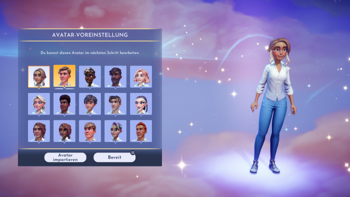 Vor dem Start erstellen wir unseren Charakter. (Bild: Disney/Screenshot: Golem.de)