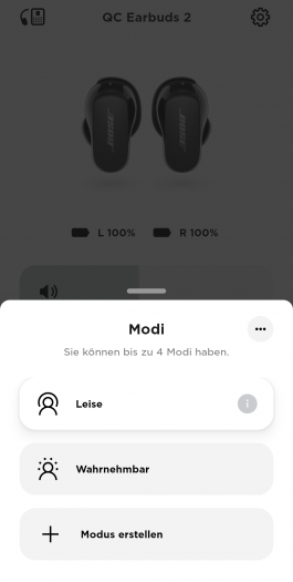 So wird zwischen ANC und Transparenz gewechselt. (Screenshot: Golem.de)