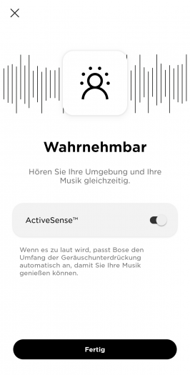 Im Transparenzbetrieb kann Active Sense aktiviert werden. (Screenshot: Golem.de)