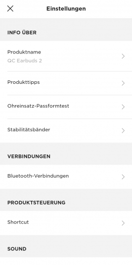 Boses Music-App mit weiteren Einstellungen (Screenshot: Golem.de)