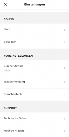 Boses Music-App mit weiteren Einstellungen (Screenshot: Golem.de)