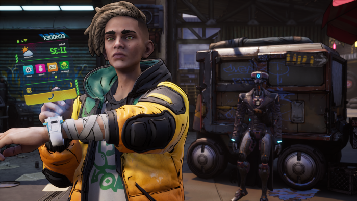 Der Taschendieb Octavio tritt in Kontakt mit anderen Figuren. (Bild: Gearbox/Screenshot: Golem.de)